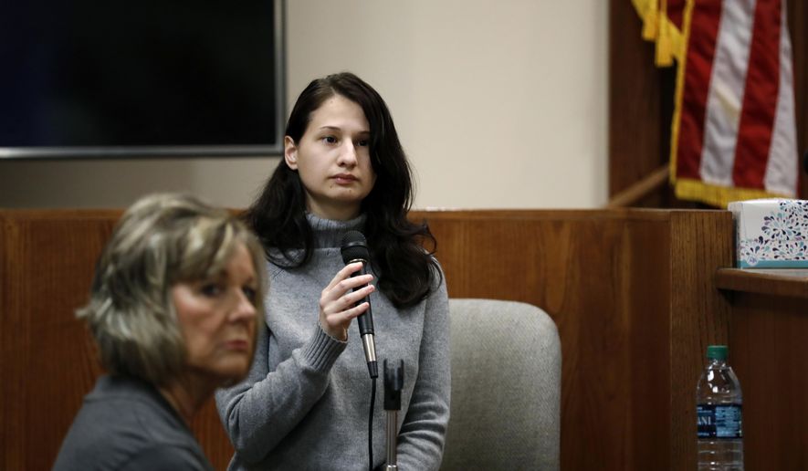 Gypsy Rose Blanchard takes the stand Nov. 15, 2018, in Springfield, Mo., during the trial of her ex-boyfriend, Nicholas Godejohn, who is accused of stabbing Blanchard's mother, Clauddine "Dee Dee" Blanchard, at her home in June 2015. (Nathan Papes/The Springfield News-Leader via AP, File)