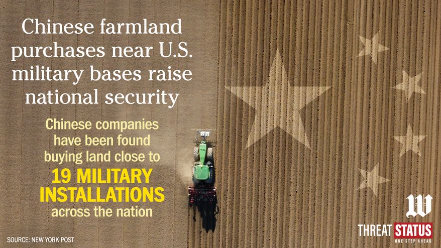 Chinese farmland purchases near U.S. military bases raise national security concerns (horizontal)