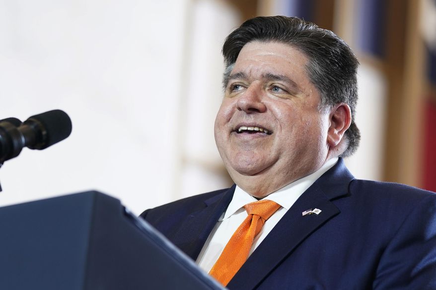 FILE - Illinois Gov. J.B. Pritzker addresses the crowd at the Old Post Office, June 28, 2023, in Chicago. On Wednesday, July 10, 2024, Pritzker signed into law measures to block what he called insurance companies' “predatory tactics to make an extra dime” by shortchanging consumers on their medical needs. (AP Photo/Evan Vucci, File)