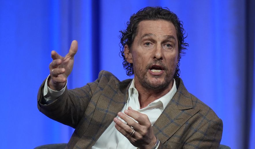 Actor Matthew McConaughey speaks at the 2024 summer meeting of the National Governors Association, Friday, July 12, 2024, in Salt Lake City. (AP Photo/Rick Bowmer) ** FILE **