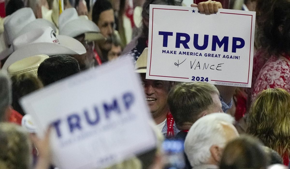 NextImg:Delegates shout their fight song on first day of Republican National Convention