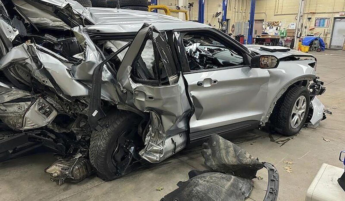 NextImg:Maine trooper in cruiser rear-ended, injured at traffic stop, strikes vehicle he pulled over
