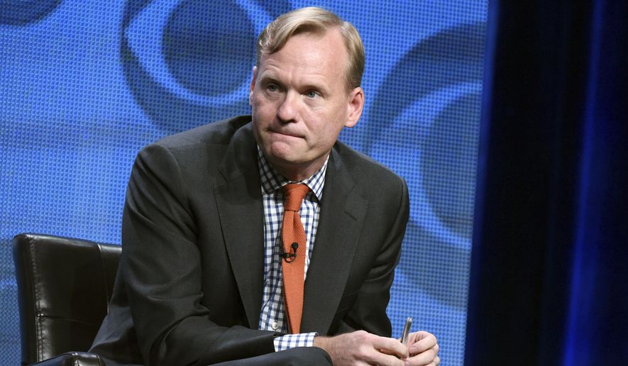 Political Director for CBS News John Dickerson participates in the CBS News panel at the CBS Summer TCA Tour in Beverly Hills, Calif., Aug. 10, 2015. Dickerson and Maurice DuBois will co-anchor the “CBS Evening News” following the departure of Norah O'Donnell later this year, the network said Thursday, Aug. 1, 2024. (Photo by Richard Shotwell/Invision/AP) **FILE**