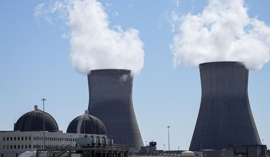 The Vogtle nuclear plant's reactor units 1 and 2 are seen on Friday, May 31, 2024, in Waynesboro, Ga. (AP Photo/Mike Stewart, File)