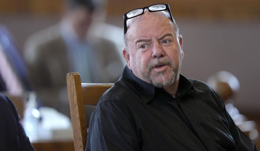 Steve Kramer is seated Wednesday, June 5, 2024, at Superior Court, in Laconia, N.H., during his arraignment in connection with charges of voter suppression and impersonating a candidate. (AP Photo/Steven Senne, Pool)