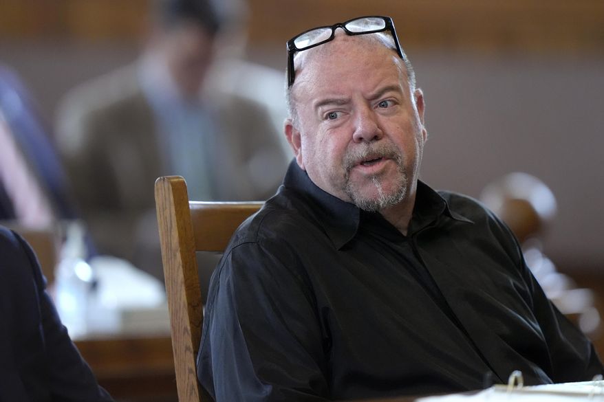 Steve Kramer is seated Wednesday, June 5, 2024, at Superior Court, in Laconia, N.H., during his arraignment in connection with charges of voter suppression and impersonating a candidate. (AP Photo/Steven Senne, Pool)
