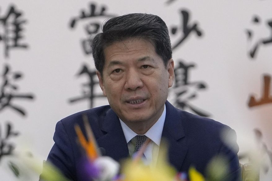 China's Ukraine envoy Li Hui speaks during a press briefing at the Ministry of Foreign Affairs in Beijing, Tuesday, Aug. 27, 2024. (AP Photo/Andy Wong)