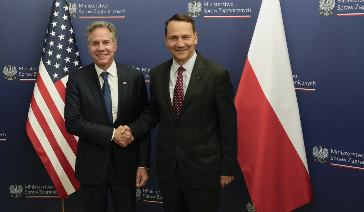 NextImg:Blinken wraps up Ukraine-focused Europe trip in Poland with arms requests on the table