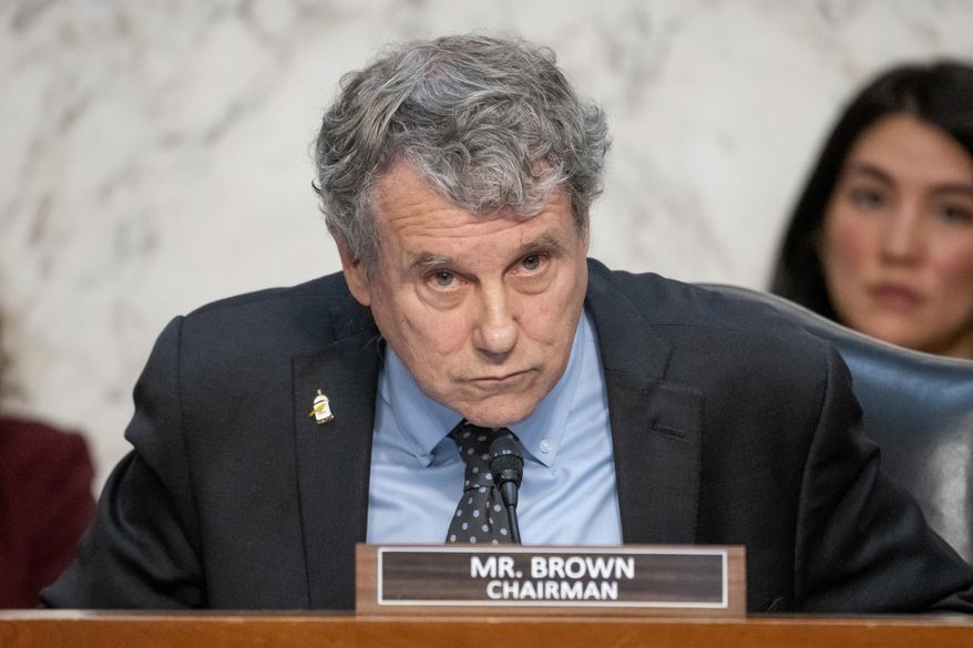 Senate Banking Committee Chairman Sherrod Brown, Ohio Democrat, speaks during a hearing on Capitol Hill in Washington on Dec. 6, 2023. (AP Photo/Alex Brandon) **FILE**