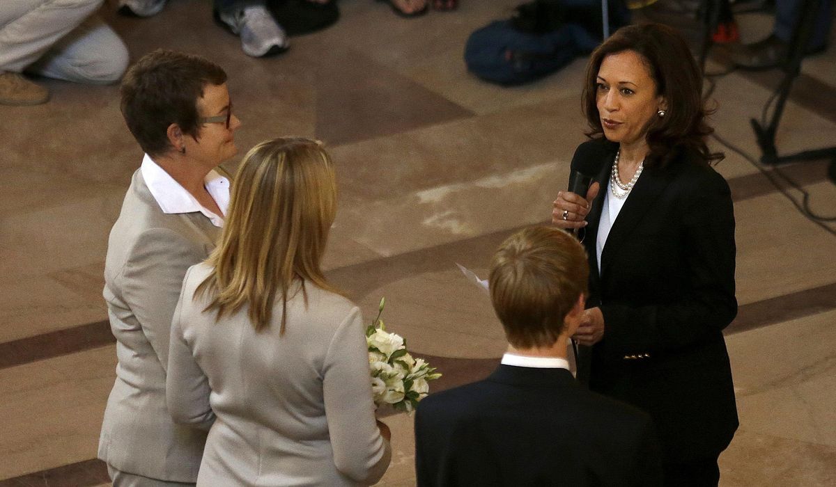 NextImg:Long before gay marriage was popular, Kamala Harris was at the forefront of the equal rights battle