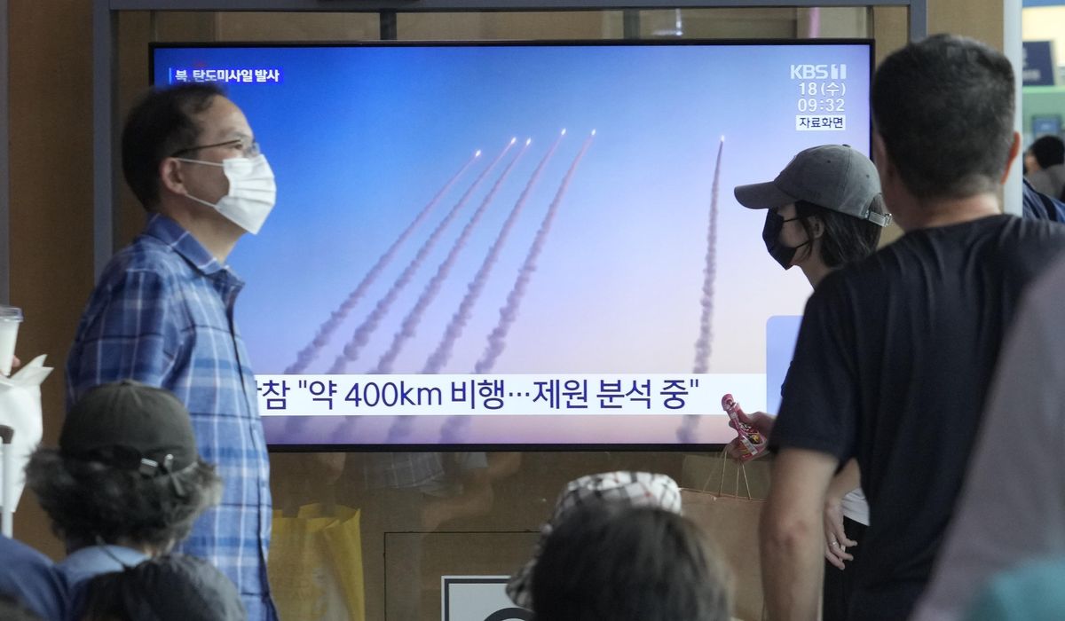 NextImg:North Korea test-fired ballistic missiles in latest military display, neighbors say