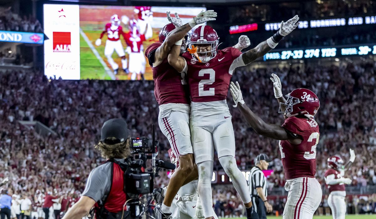 NextImg:Alabama overtakes Texas for No. 1 while UNLV earns its first ranking in program history
