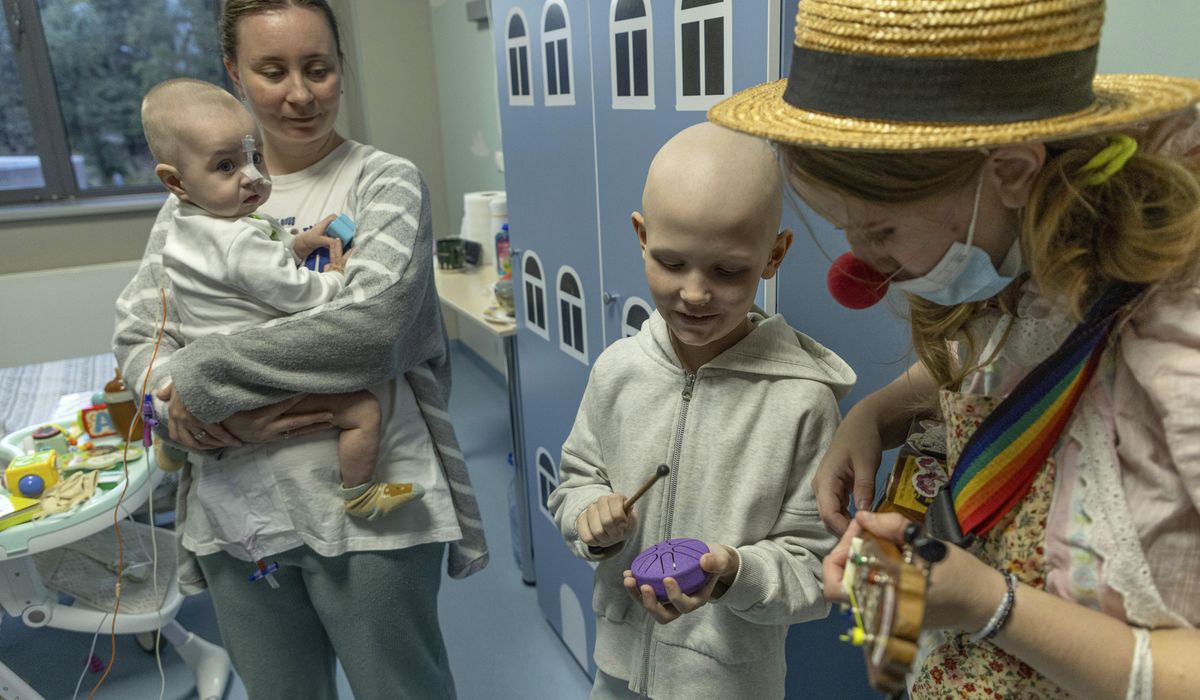 NextImg:Hospital clowns bring joy to young Ukrainian cancer patients who survived Russian missile attack
