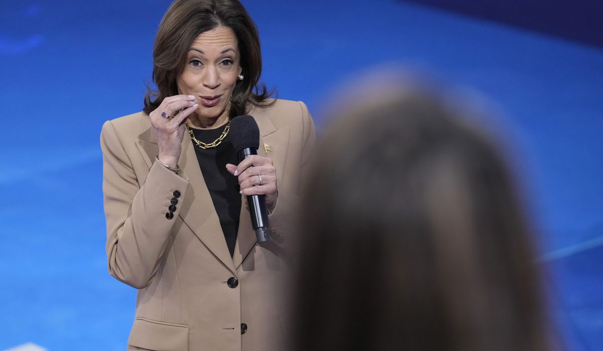 NextImg:Town-hall audience member asks Harris to name ‘three virtues that Trump has’