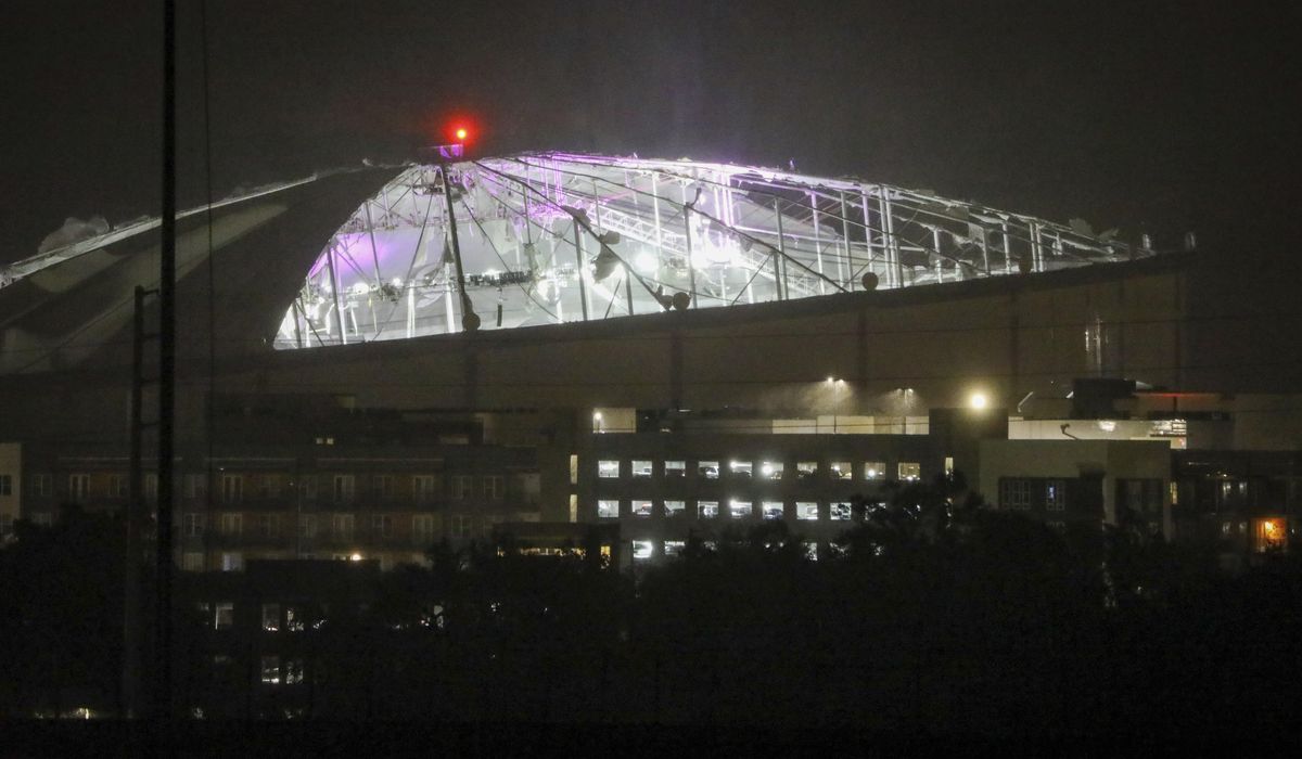 NextImg:WATCH: Tropicana Field roof damaged by Milton, home of Tampa Bay Rays
