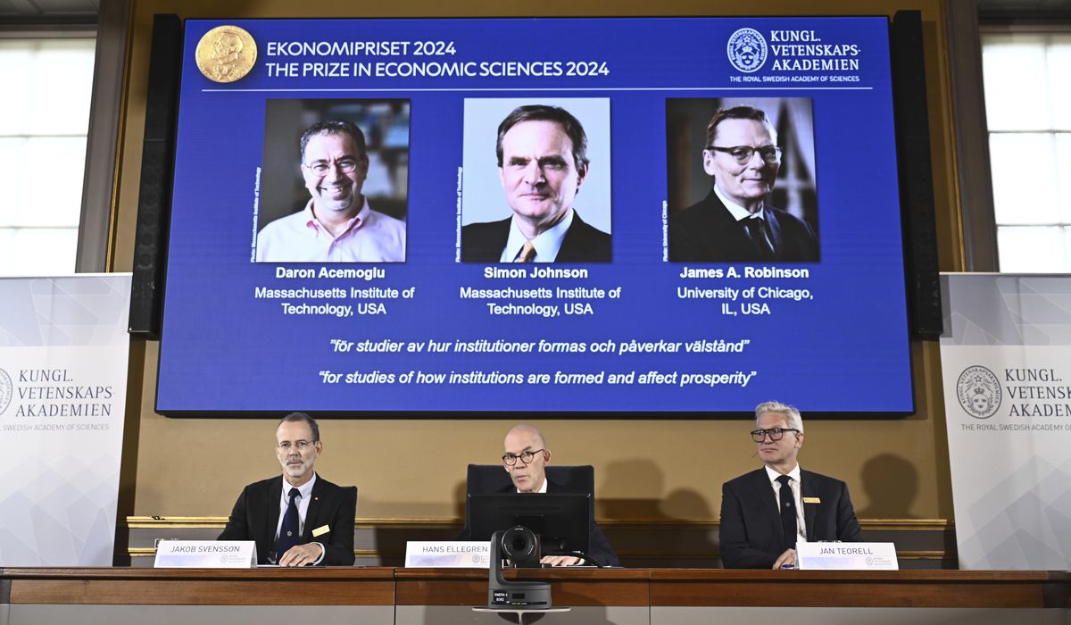 NextImg:Nobel economics prize is awarded for research into why countries succeed or fail