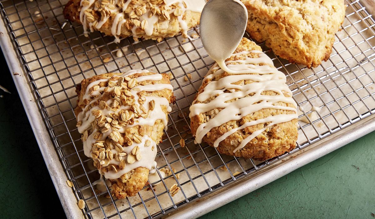 NextImg:Toasted oat scones bring warmth and spice with dark maple syrup and nutmeg