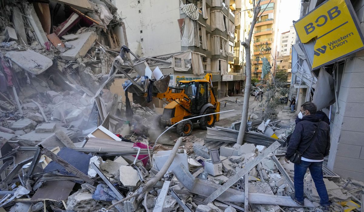 NextImg:Lebanon assesses damage after wave of Israeli strikes on Hezbollah-run financial institution