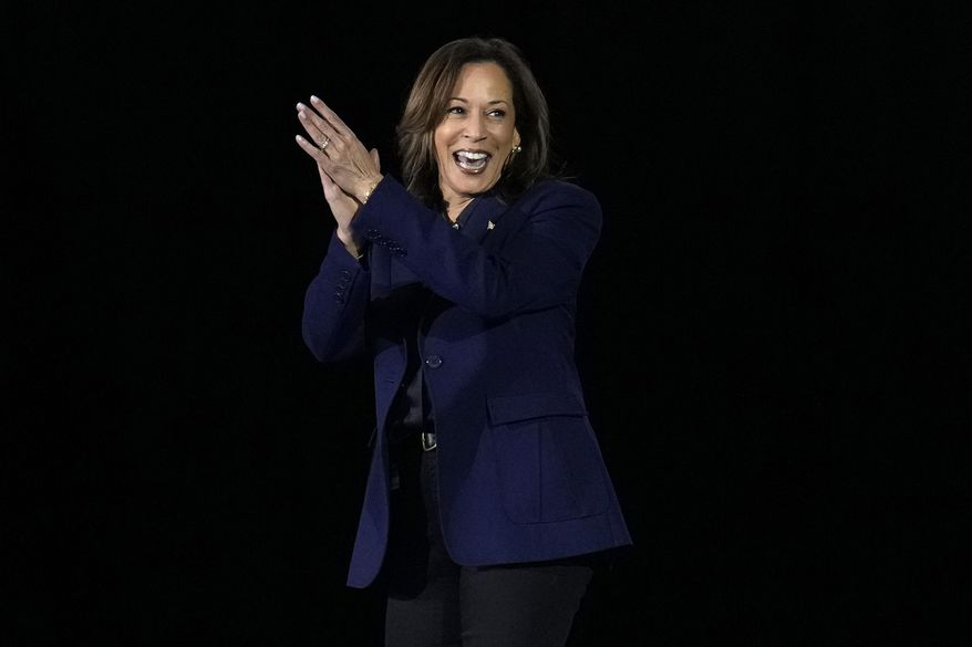 Democratic presidential nominee Vice President Kamala Harris speaks during a campaign rally at the Resch Expo in Green Bay, Wis., Thursday, Oct. 17, 2024. (AP Photo/Jacquelyn Martin)