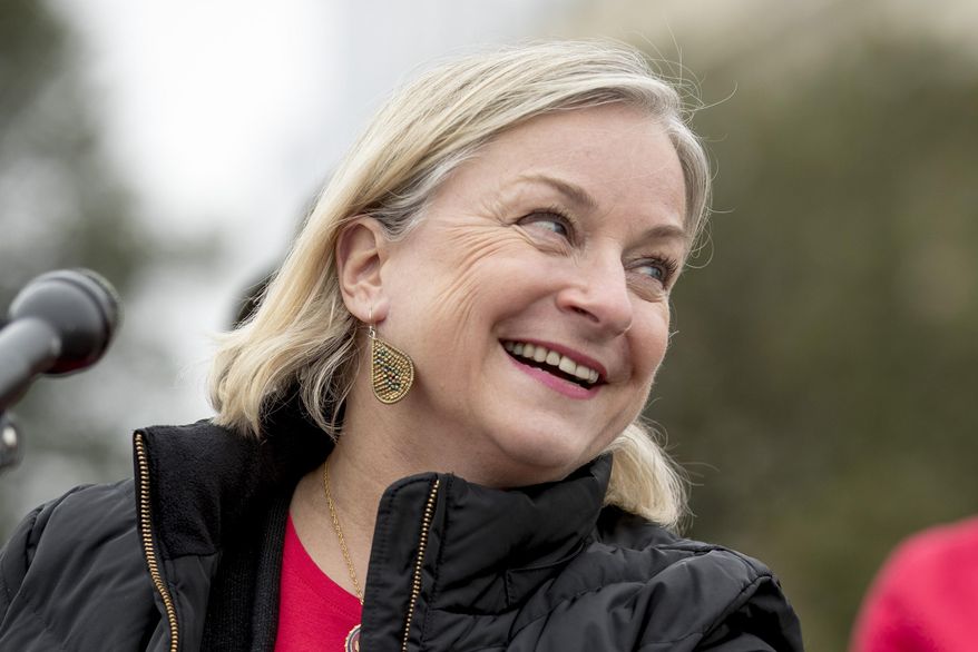 Rep. Susan Wild, D-Pa., running for Pennsylvania's 7th congressional district, laughs as she speaks at a news conference on Capitol Hill in Washington, Jan. 17, 2019. (AP Photo/Andrew Harnik, File)