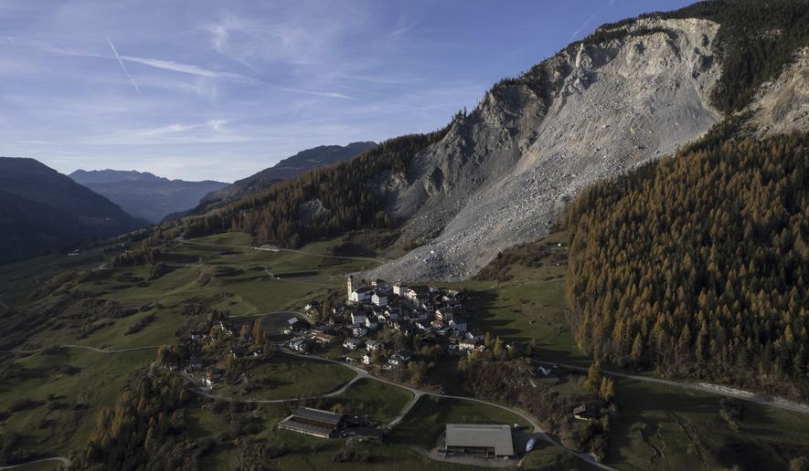 A view of the village of Brienz, Switzerland, on Saturday, Nov. 9, 2024. (Gian Ehrenzeller/Keystone via AP)
