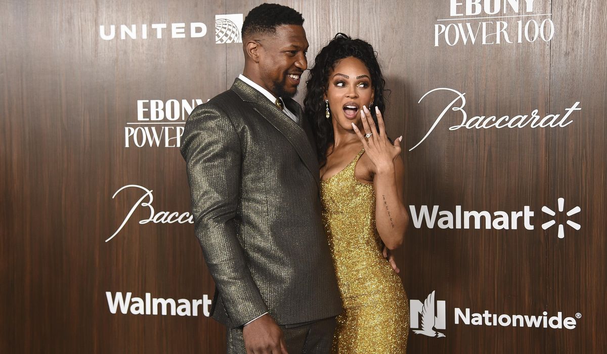 NextImg:Actors Jonathan Majors and Meagan Good are engaged. She backed him through domestic violence trial
