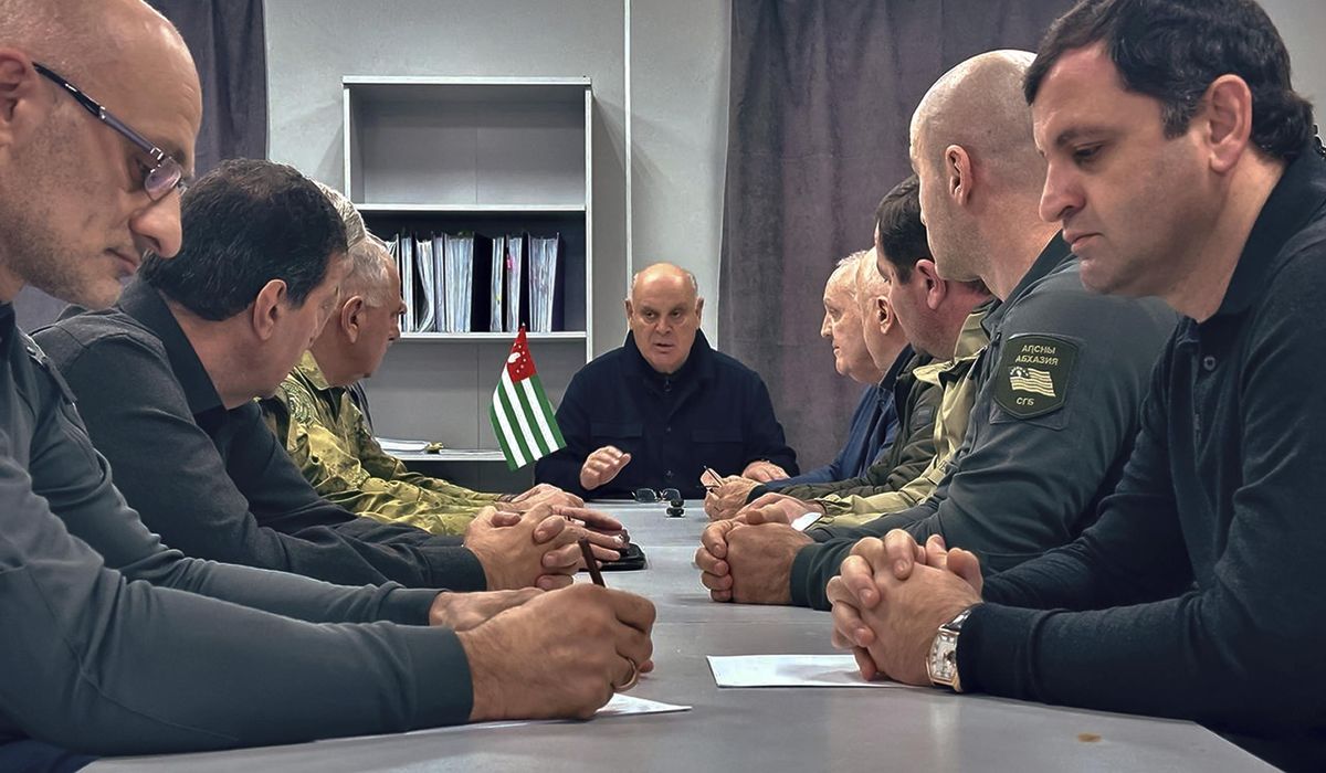 NextImg:Aslan Bzhania, leader of Georgia’s separatist region of Abkhazia, resigns, ending unrest