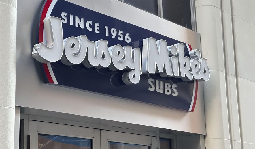 A new, unopened Jersey Mike's location is seen on Fulton St. in the Manhattan borough of New York, Tuesday, Nov. 19, 2024. (AP Photo/Peter Morgan)