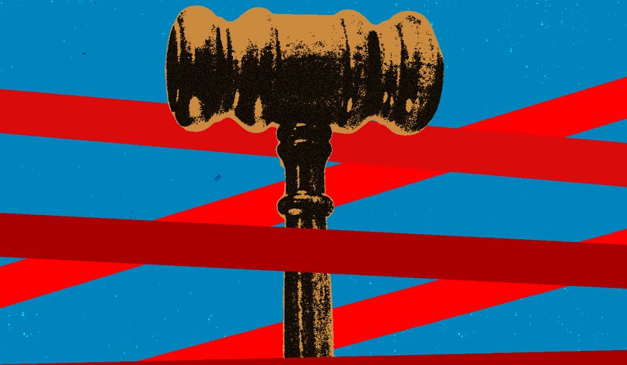 Trial lawyers and litigation funding illustration by Linas Garsys / The Washington Times