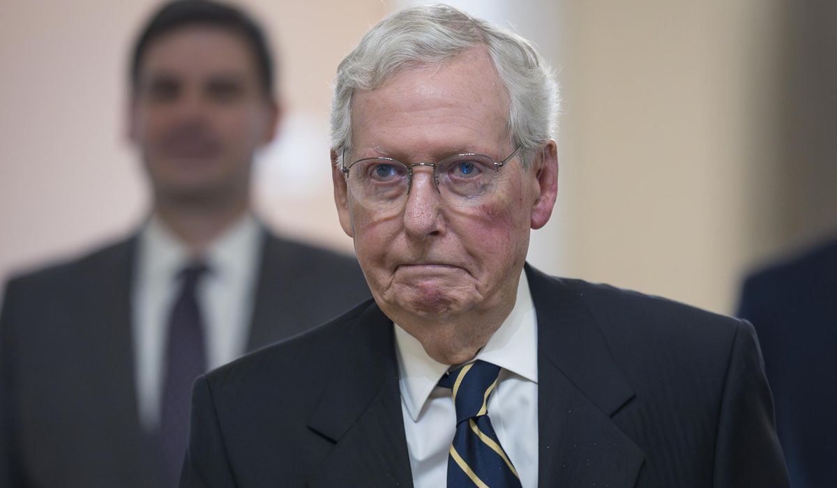 NextImg:Mitch McConnell falls and scratches face after party luncheon