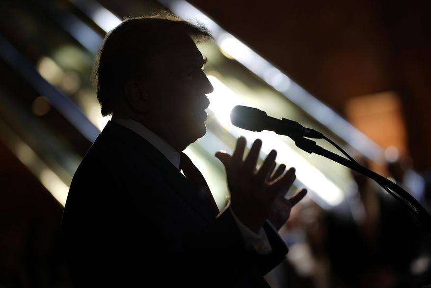 Former President Donald Trump speaks during a news conference at Trump Tower, Friday, May 31, 2024, in New York. (AP Photo/Julia Nikhinson)