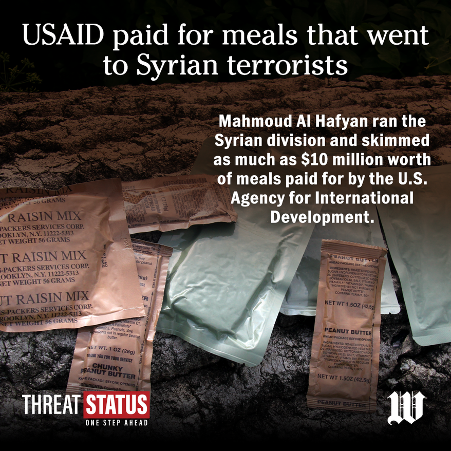 USAID paid for meals that went to Syrian terrorists
