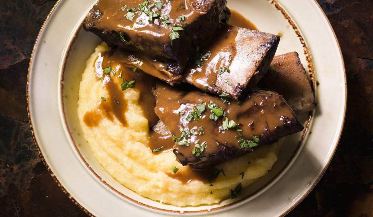 NextImg:Brasato al Barolo: Set an elegant holiday dinner with beef short ribs braised in red wine