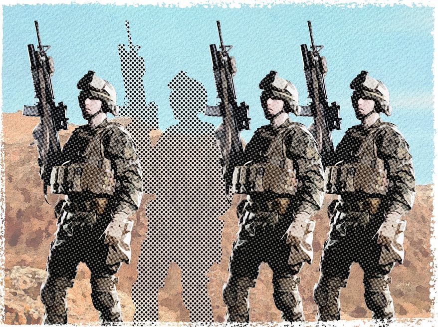 Transgender people in the military illustration by Greg Groesch / The Washington Times