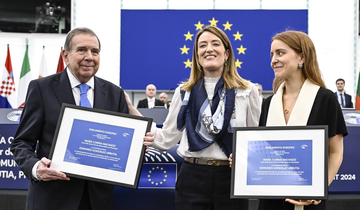 NextImg:Venezuelan opposition leaders receive the European Union’s top human rights honor