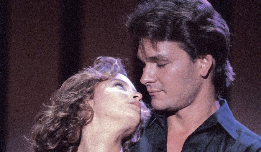 This image released by the Library of Congress shows Jennifer Grey, left, and Patrick Swayze in a scene from the 1987 film "Dirty Dancing." (Lionsgate/Library of Congress via AP) ** FILE **