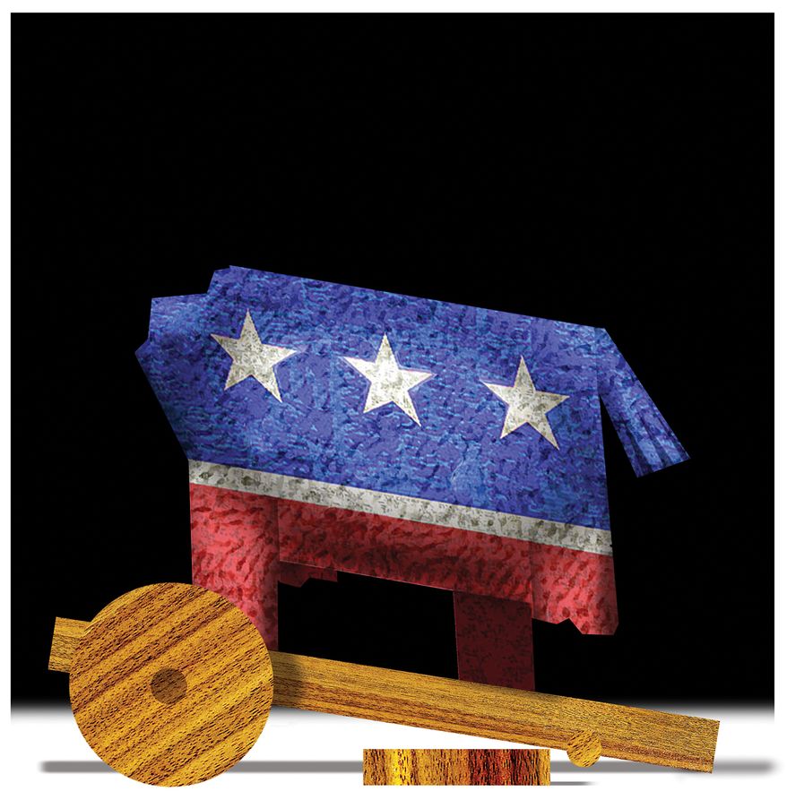 Democrats and rebuilding for next election illustration by Alexander Hunter/The Washington Times