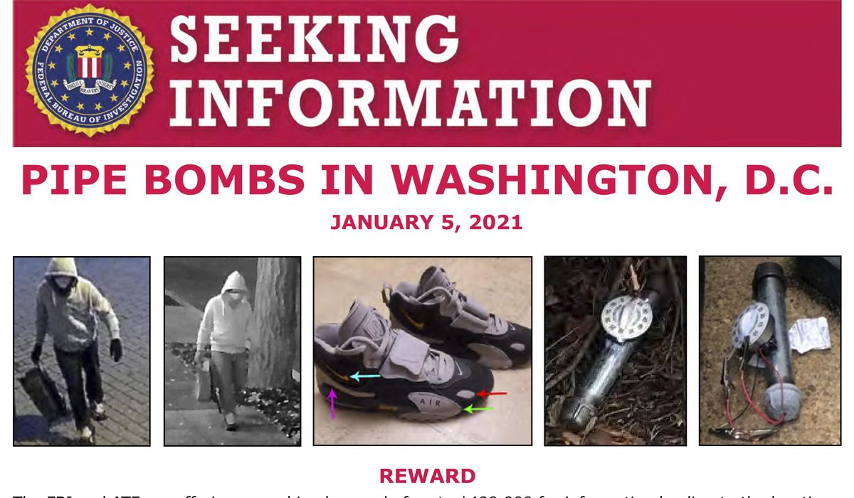 NextImg:FBI releases new video of suspect planting pipe bomb near DNC offices on eve of Capitol riot