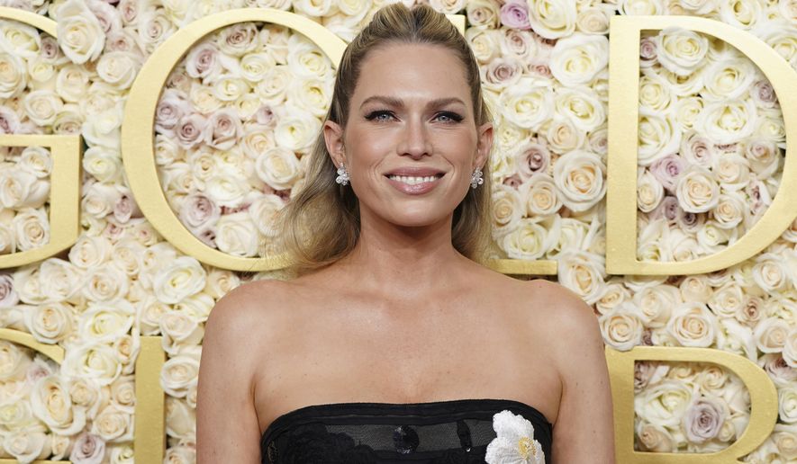Erin Foster arrives at the 82nd Golden Globes on Sunday, Jan. 5, 2025, at the Beverly Hilton in Beverly Hills, Calif. (Photo by Jordan Strauss/Invision/AP)
