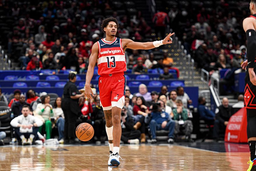 during the first quarter of an NBA game against the Chicago Bulls at Capital One Arena in Washington D.C., January 1, 2025. (Photo for the Washington Times)