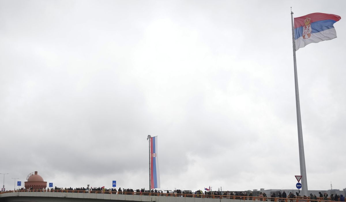 NextImg:Key motorway in Serbian capital blocked during student-led protest over train station crash