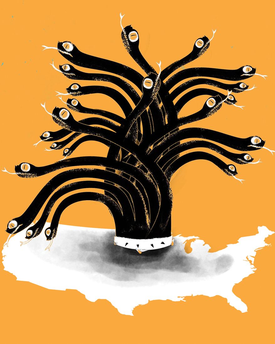 Islamic terrorists in the United States of America illustration by Linas Garsys / The Washington Times