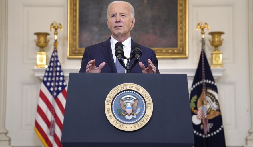 FILE - President Joe Biden details a three-phase hostage deal aimed at winding down the Israel-Hamas war at the White House on May 31, 2024, in Washington. (AP Photo/Evan Vucci, File)