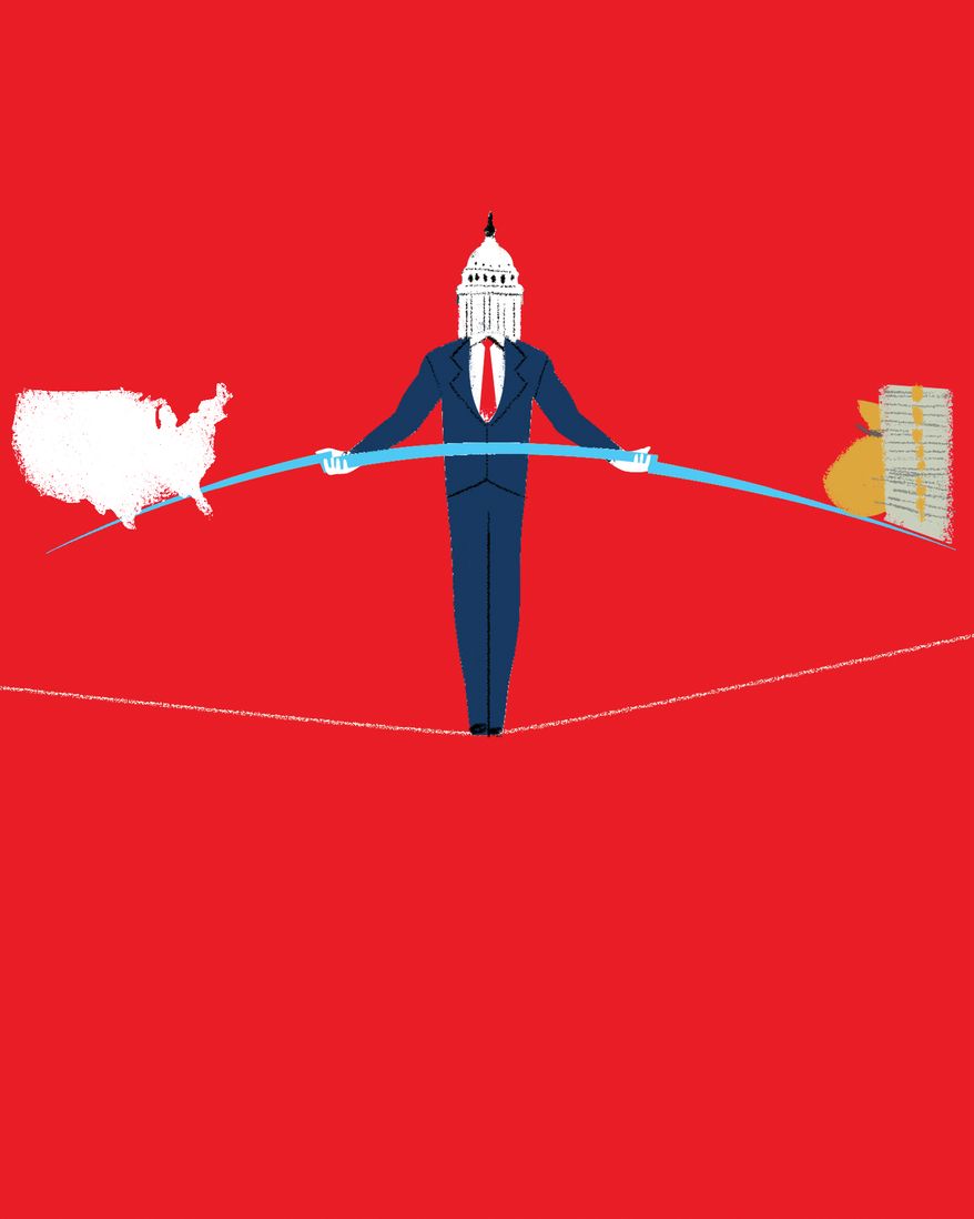 Congress managing the budget and the United States of America illustration by Linas Garsys / The Washington Times