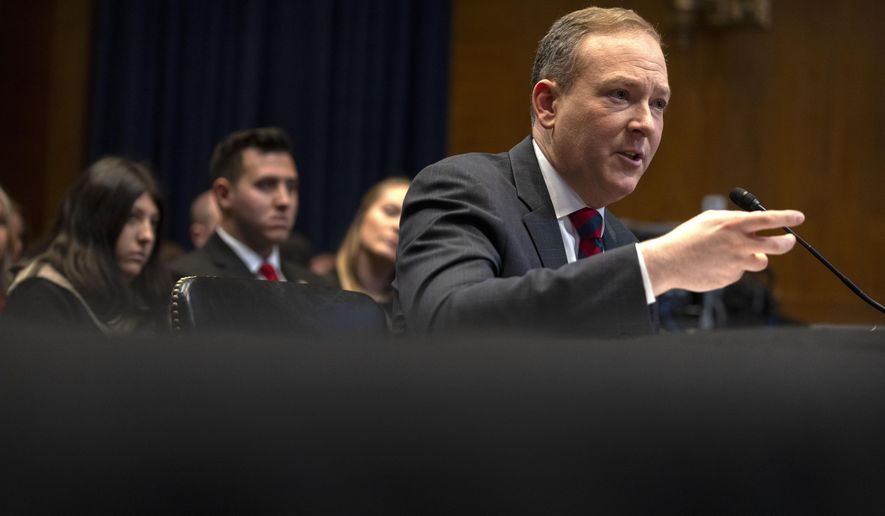 Former Rep. Lee Zeldin, R-N.Y., President-elect Donald Trump's pick to head the Environmental Protection Agency, appears before the Senate Environment and Public Works Committee on Capitol Hill, Thursday, Jan. 16, 2025, in Washington. (AP Photo/Mark Schiefelbein)