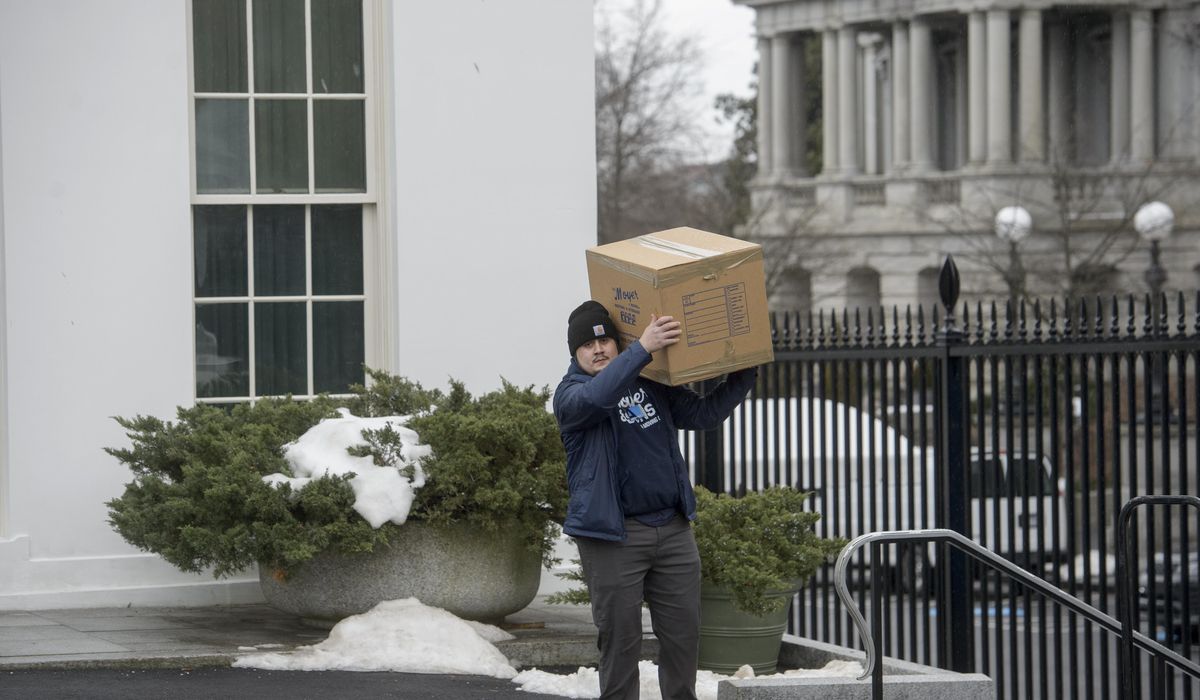 NextImg:Clothes in the closets and favorite foods in the fridge: Moving day comes to the White House