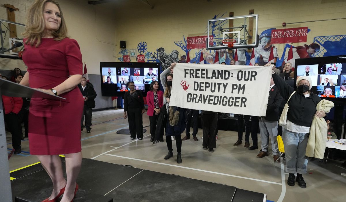NextImg:Protesters mar former finance minister’s campaign launch for Canada’s next prime minister