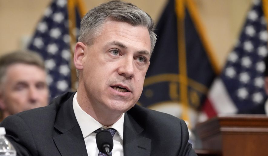 Then-Rep. Jim Banks, R-Ind., questions witnesses during a hearing of a special House committee dedicated to countering China, on Capitol Hill, Feb. 28, 2023, in Washington. (AP Photo/Alex Brandon, File)