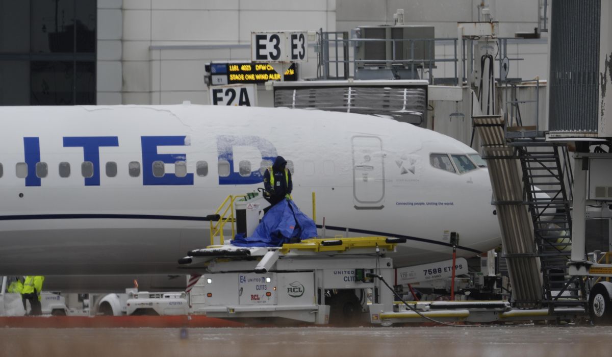 NextImg:United Airlines jet engine sparks fire on wing during takeoff at Houston airport