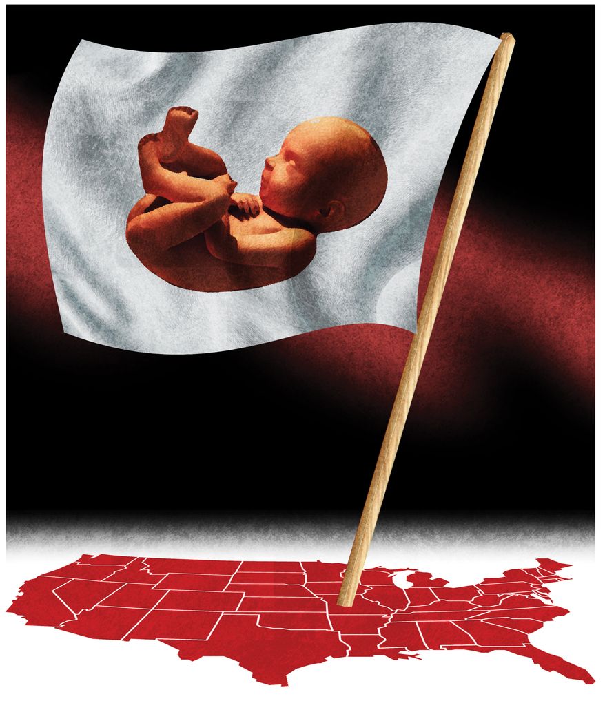 Annual March for Life against abortion illustration by Alexander Hunter/The Washington Times
